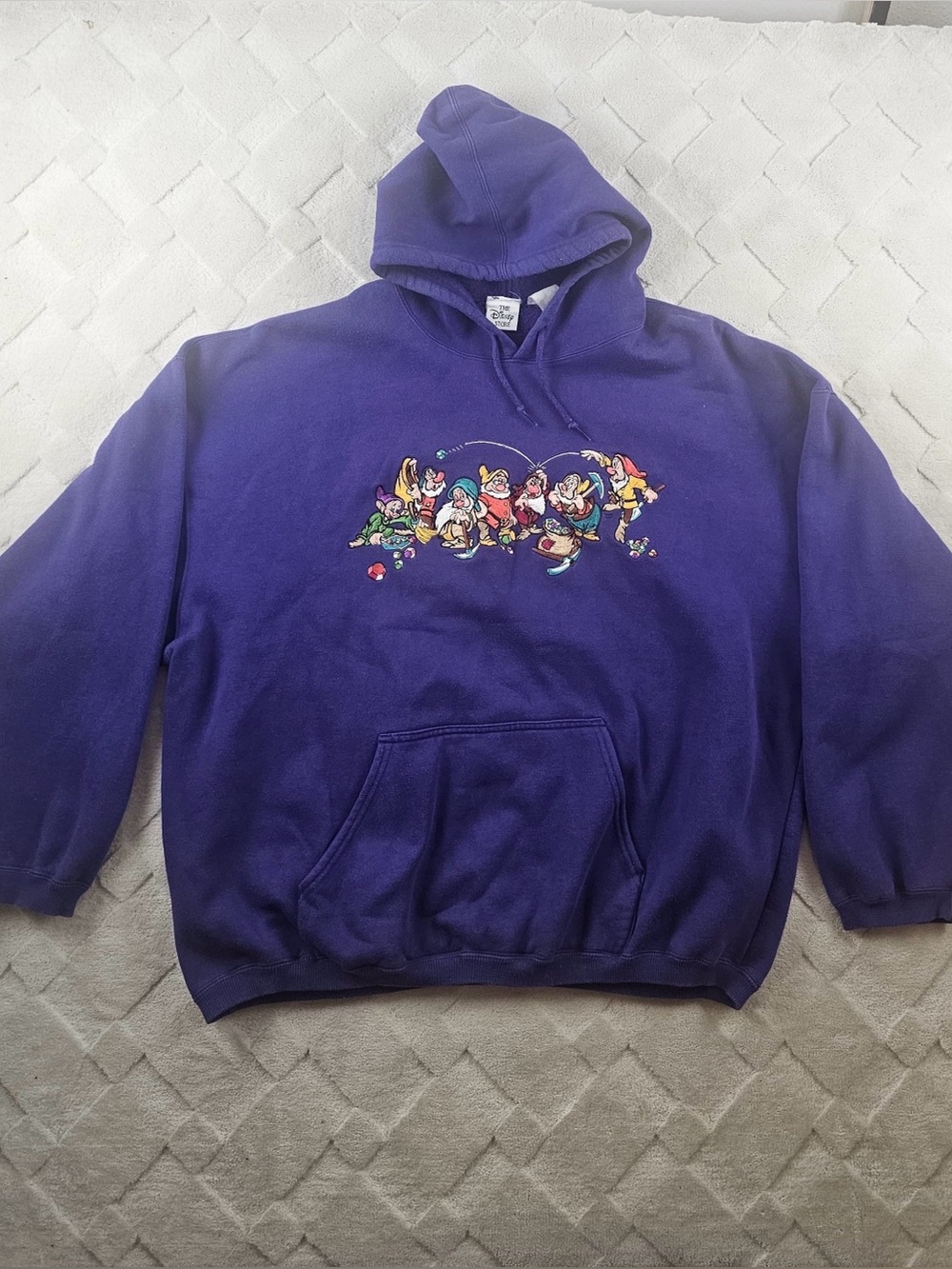 Vintage Disney Store Seven Dwarfs Hoodie Womens 2XL Purple Pullover